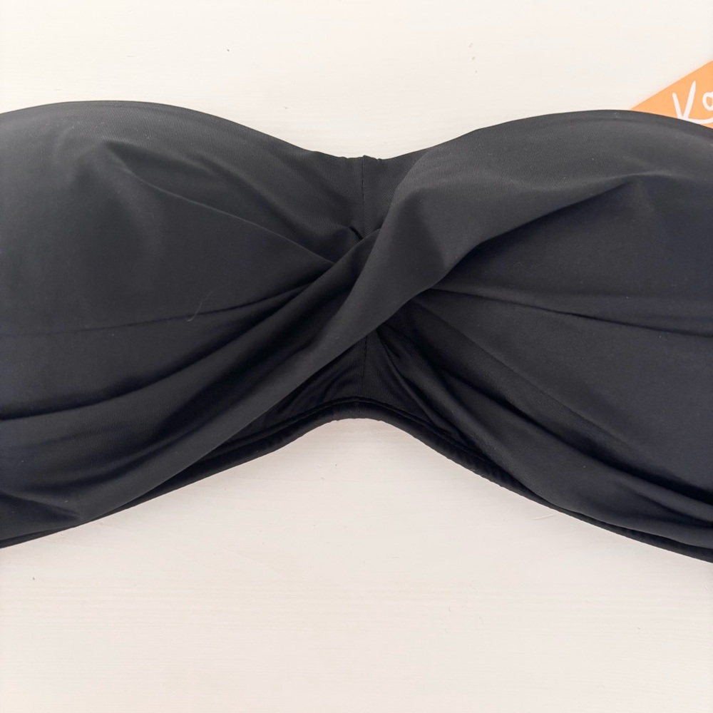 KONA SOL Twist Ruched Bandeau Bikini Top Sz L NWT - Picture 3 of 10